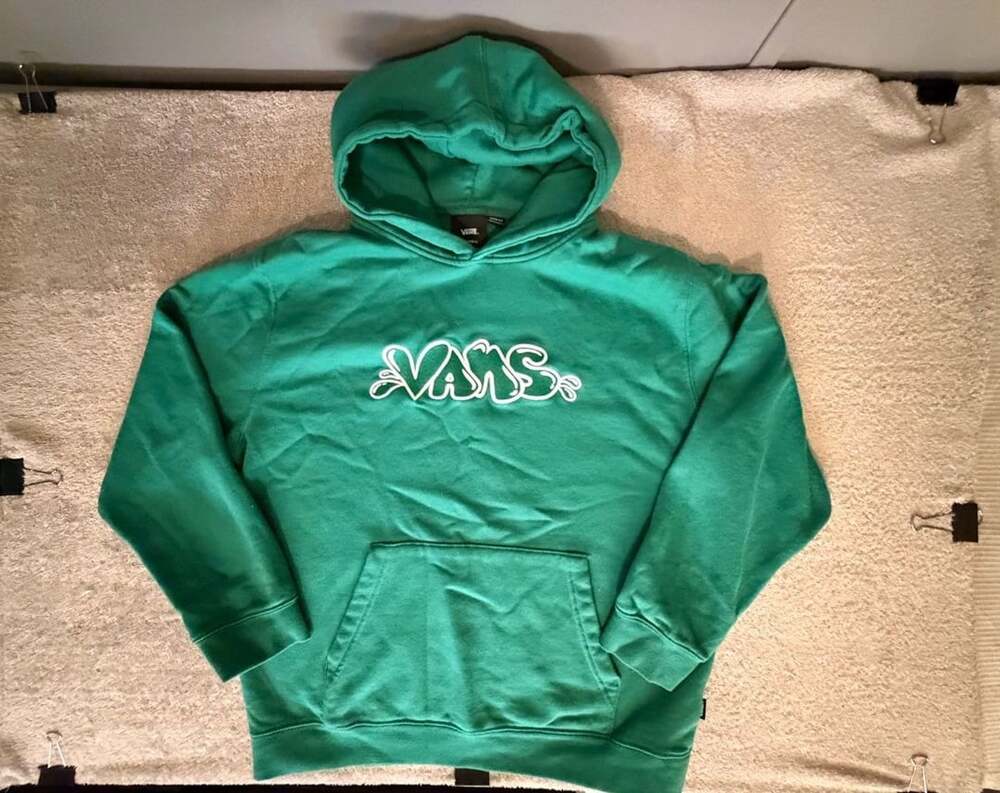 Vans Caps Loose Hoodie Size XL (14+) Green Pullover Graphic